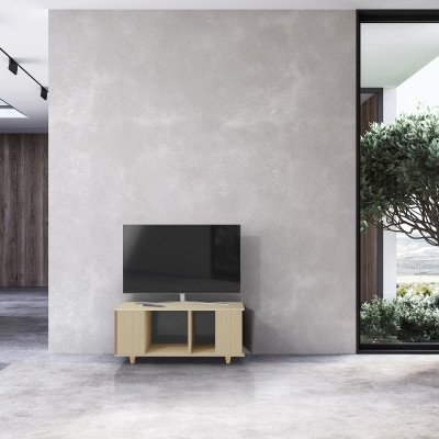 Grand meuble TV Chêne Clair - Terracotta - Graphite YZ-GNXCL1367782857-TECLGP-01-00