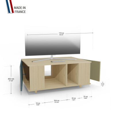 Grand meuble TV Chêne Clair - Tropical - Olive YZ-GNXCLOUV-TRCLOL-01-01