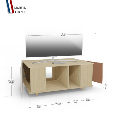 Grand meuble TV Chêne Clair - Cachemire - Terracotta YZ-GNXCLOUV-CACLTE-01-01