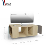 Grand meuble TV Chêne Clair - Curaçao - Cubanite YZ-GNXCLOUV-CUCLCB-01-01