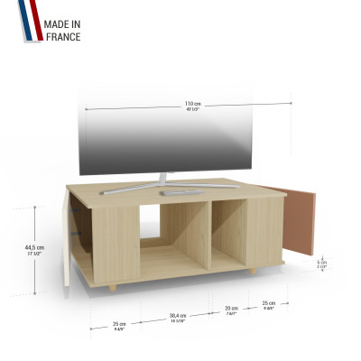 Grand meuble TV Chêne Clair - Porcelaine - Terracotta YZ-GNXCLOUV-POCLTE-01-01