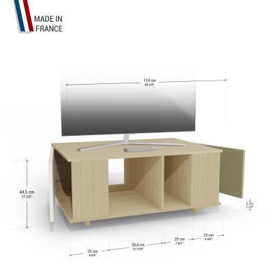 Grand meuble TV Chêne Clair - Porcelaine - Olive YZ-GNXCLOUV-POCLOL-01-01