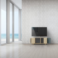 Grand meuble TV Chêne Clair - Porcelaine - Tropical YZ-GNXCL1134027925-POCLTR-01-00