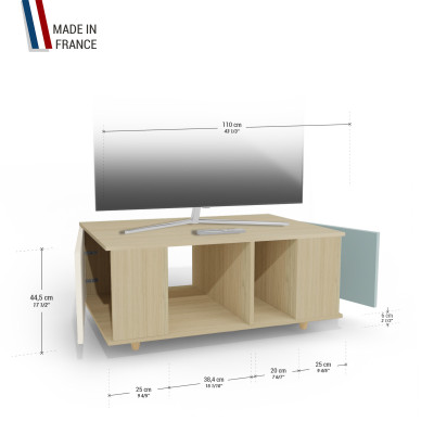 Grand meuble TV Chêne Clair - Porcelaine - Curaçao YZ-GNXCLOUV-POCLCU-01-01