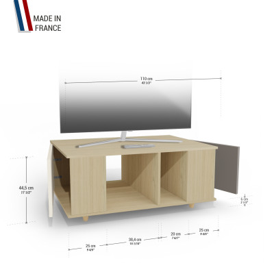 Grand meuble TV Chêne Clair - Porcelaine - Cubanite YZ-GNXCLOUV-POCLCB-01-01