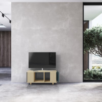 Grand meuble TV Chêne Clair - Graphite - Tropical YZ-GNXCL1367782857-GPCLTR-01-00