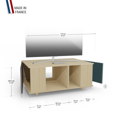 Grand meuble TV Chêne Clair - Graphite - Tropical YZ-GNXCLOUV-GPCLTR-01-01
