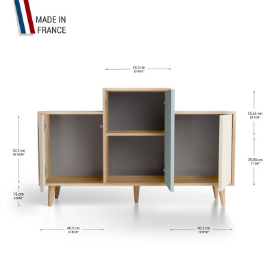 Meuble de rangement GRAND EX AEQUO - Chêne Clair - Cachemire - Curaçao - Porcelaine YZ-GEXCLOUV-CACUPO-01-01