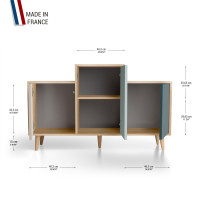 Meuble de rangement GRAND EX AEQUO - Chêne Clair - Cachemire - Curaçao - Tropical YZ-GEXCLOUV-CACUTR-01-01