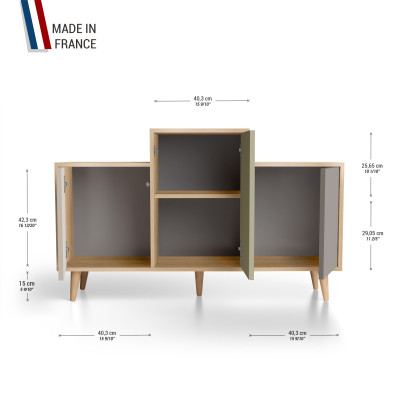 Meuble de rangement GRAND EX AEQUO - Chêne Clair - Cachemire - Olive - Cubanite YZ-GEXCLOUV-CAOLCB-01-01