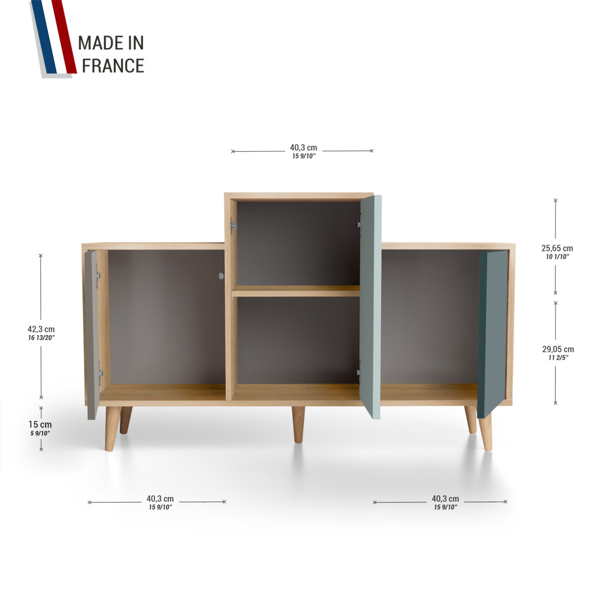 Meuble de rangement GRAND EX AEQUO - Chêne Clair - Cubanite - Curaçao - Tropical YZ-GEXCLOUV-CBCUTR-01-01