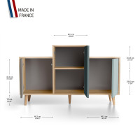 Meuble de rangement GRAND EX AEQUO - Chêne Clair - Cubanite - Tropical - Curaçao YZ-GEXCLOUV-CBTRCU-01-01