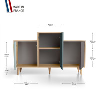 Meuble de rangement GRAND EX AEQUO - Chêne Clair - Curaçao - Tropical - Graphite YZ-GEXCLOUV-CUTRGP-01-01