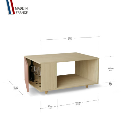 Table basse LIGATIO Chêne Clair - Abricot - Chêne Clair - Chêne Clair YZ-LGCLOUV-ABCLCL-01-01