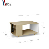 Table basse LIGATIO Chêne Clair - Blanc - Chêne Clair - Blanc YZ-LGCLOUV-BLCLBL-01-01