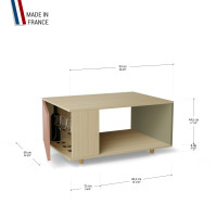 Table basse LIGATIO Chêne Clair - Abricot - Olive YZ-LGCLOUV-ABCLOL-01-01