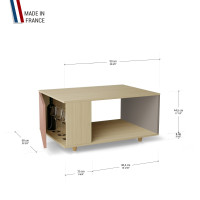 Table basse LIGATIO Chêne Clair - Abricot - Sienne YZ-LGCLOUV-ABCLSI-01-01