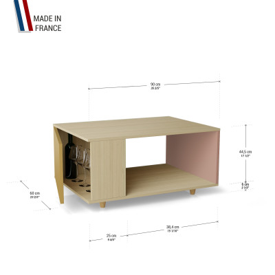 Table basse LIGATIO Chêne Clair - Curry - Abricot YZ-LGCLOUV-CYCLAB-01-01