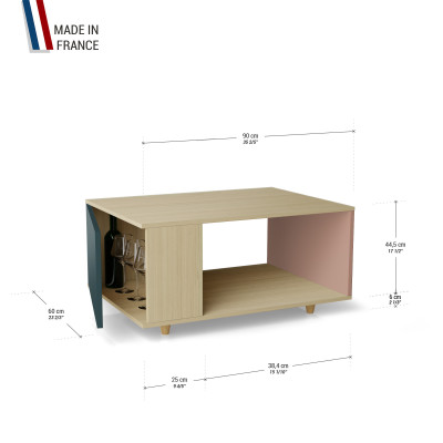 Table basse LIGATIO Chêne Clair - Tropical - Abricot YZ-LGCLOUV-TRCLAB-01-01