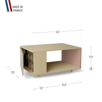 Table basse LIGATIO Chêne Clair - Cachemire - Abricot YZ-LGCLOUV-CACLAB-01-01