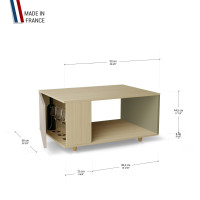 Table basse LIGATIO Chêne Clair - Cachemire - Olive YZ-LGCLOUV-CACLOL-01-01