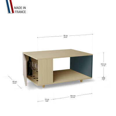 Table basse LIGATIO Chêne Clair - Cachemire - Tropical YZ-LGCLOUV-CACLTR-01-01