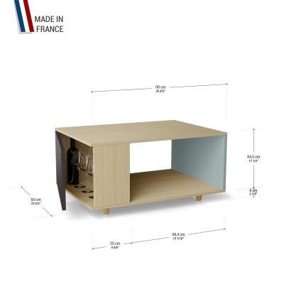 Table basse LIGATIO Chêne Clair - Graphite - Curaçao YZ-LGCLOUV-GPCLCU-01-01