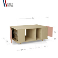 Table basse GRANDE LIGATIO Chêne Clair - Abricot - Chêne Clair - Abricot YZ-GLGCLOUV-ABCLAB-01-01