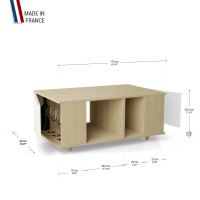 Table basse GRANDE LIGATIO Chêne Clair - Blanc - Chêne Clair - Blanc YZ-GLGCLOUV-BLCLBL-01-01