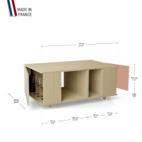 Table basse GRANDE LIGATIO Chêne Clair - Cachemire - Abricot YZ-GLGCLOUV-CACLAB-01-01