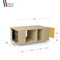 Table basse GRANDE LIGATIO Chêne Clair - Cachemire - Curry YZ-GLGCLOUV-CACLCY-01-01