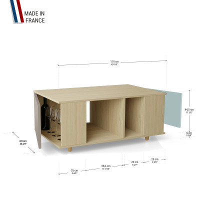 Table basse GRANDE LIGATIO Chêne Clair - Sienne - Curaçao YZ-GLGCLOUV-SICLCU-01-01