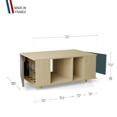 Table basse GRANDE LIGATIO Chêne Clair - Cubanite - Tropical YZ-GLGCLOUV-CBCLTR-01-01